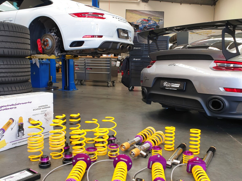 Porsche suspension and coilover installation by our performance specialists Brisbane Gold Coast modern workshop